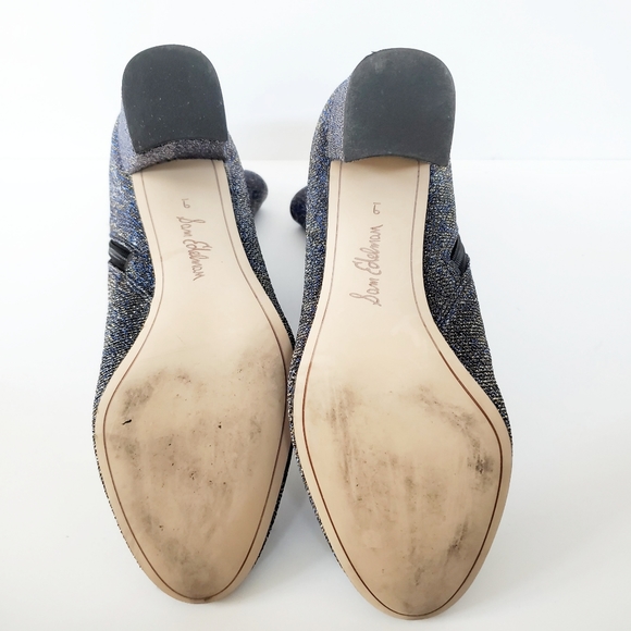 Sam Edelman Blue and Gold Metallic Sock Boots - Picture 5 of 5
